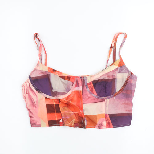 PrettyLittleThing Womens Multicoloured Mesh Camisole Top UK 12