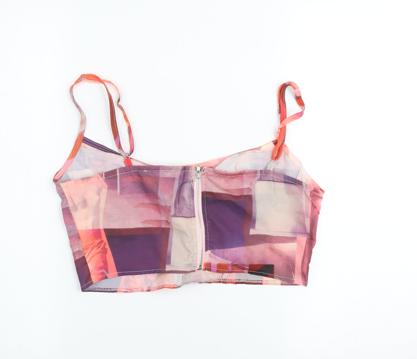 PrettyLittleThing Womens Multicoloured Mesh Camisole Top UK 12
