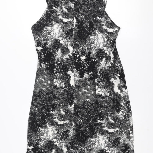 Eva Kayan Women's Black Geometric Bodycon Sleeveless Dress Size 16