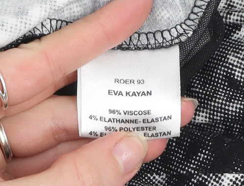 Eva Kayan Women's Black Geometric Bodycon Sleeveless Dress Size 16