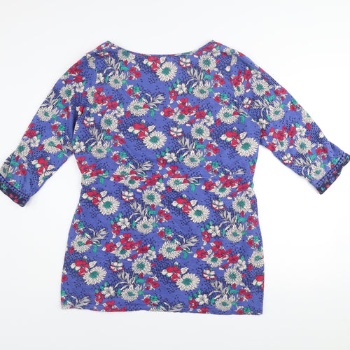 Marks and Spencer Per Una Weekend Blue Floral Cotton Wrap Dress Women’s Size 16