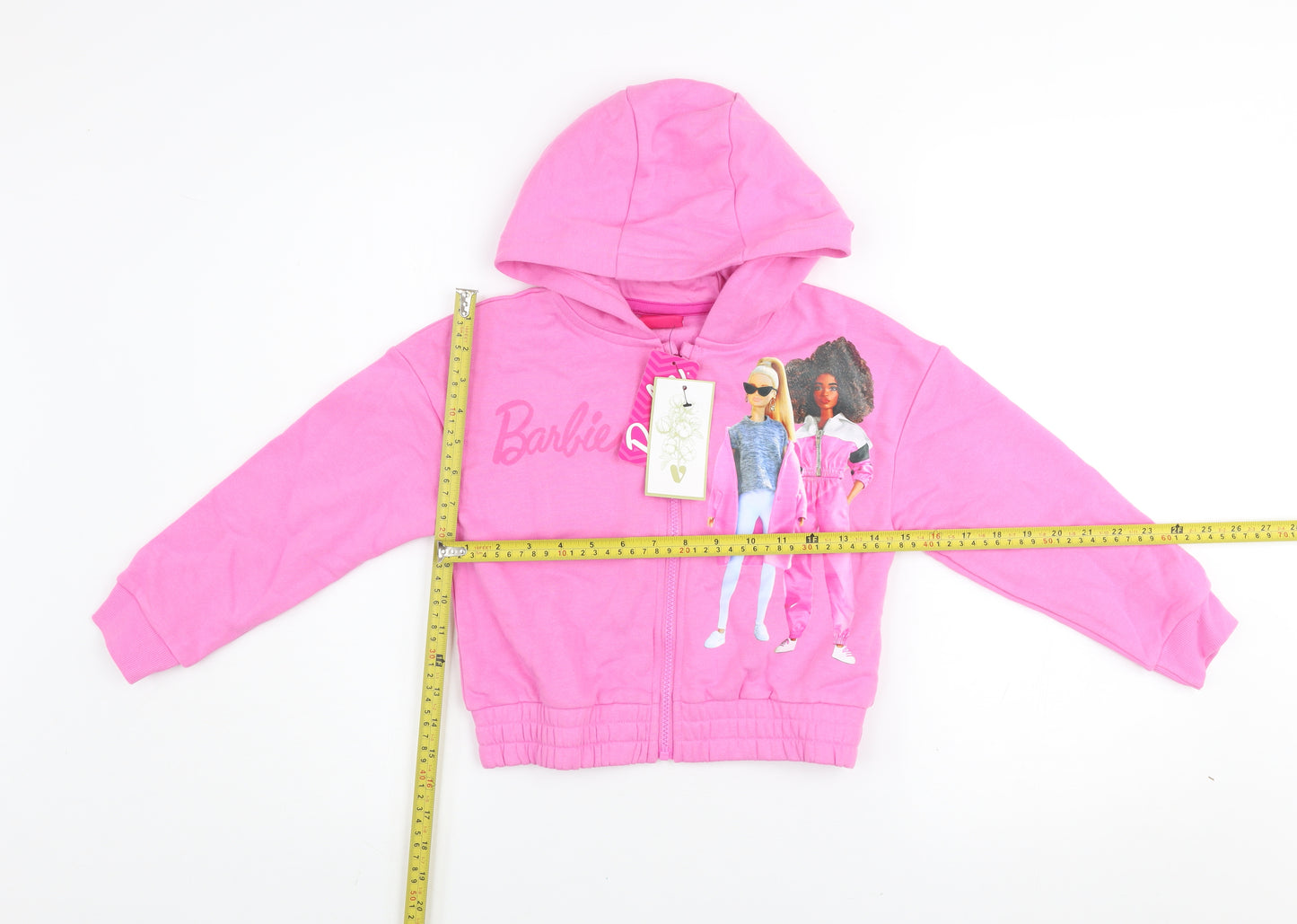 Barbie Girls Pink Full Zip Hoodie 7-8 Years Hooded Sweatshirt