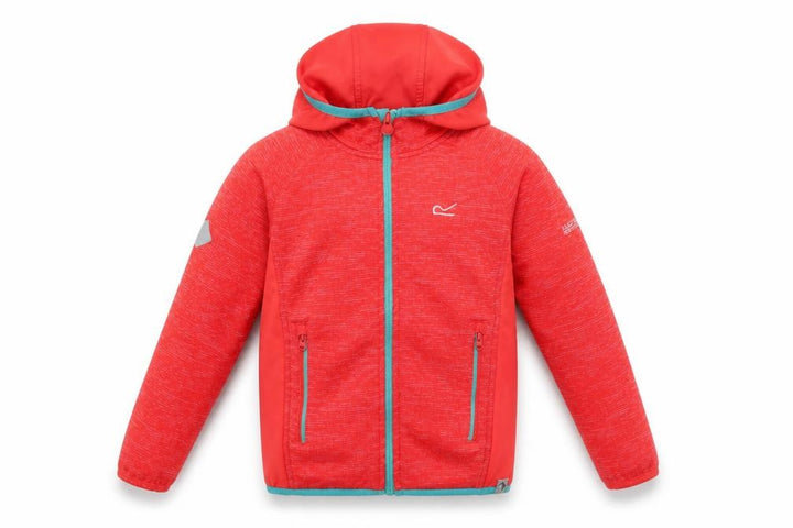 Regatta Boys Red Softshell Hooded Jacket 9-10 Years Lightweight Outdoor Zip Coat