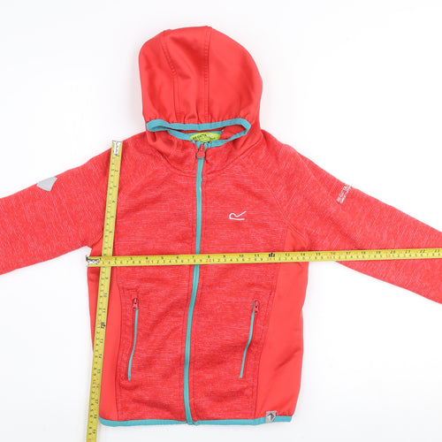 Regatta Boys Red Softshell Hooded Jacket 9-10 Years Lightweight Outdoor Zip Coat