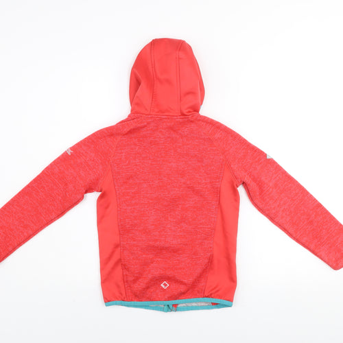 Regatta Boys Red Softshell Hooded Jacket 9-10 Years Lightweight Outdoor Zip Coat