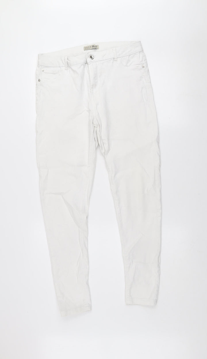 Denim Co. Women White Size 16 Skinny Stretch Jeans