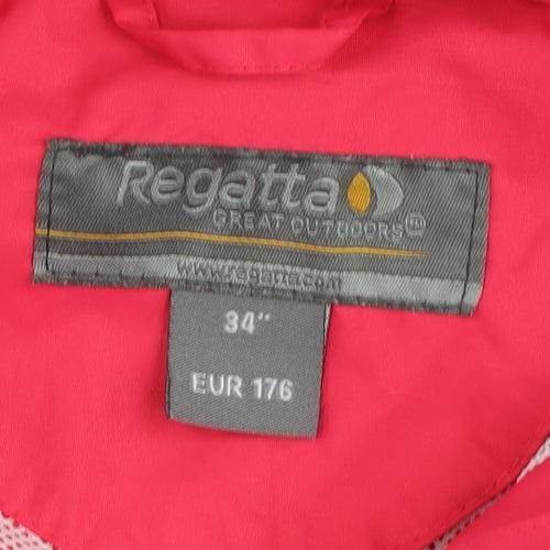 Regatta Womens Pink Waterproof Hooded Rain Jacket Size 10