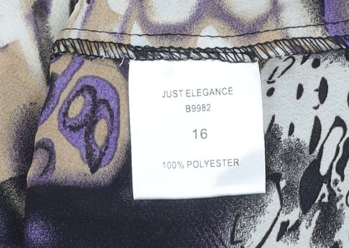 Just Elegance Women's Multicoloured Size 16 Tunic Blouse