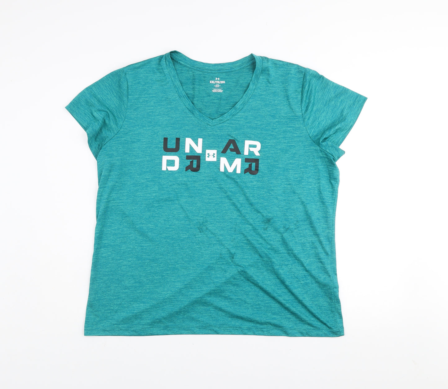 Under Armour Men Blue 2XL V-Neck Moisture-Wicking Active T-Shirt