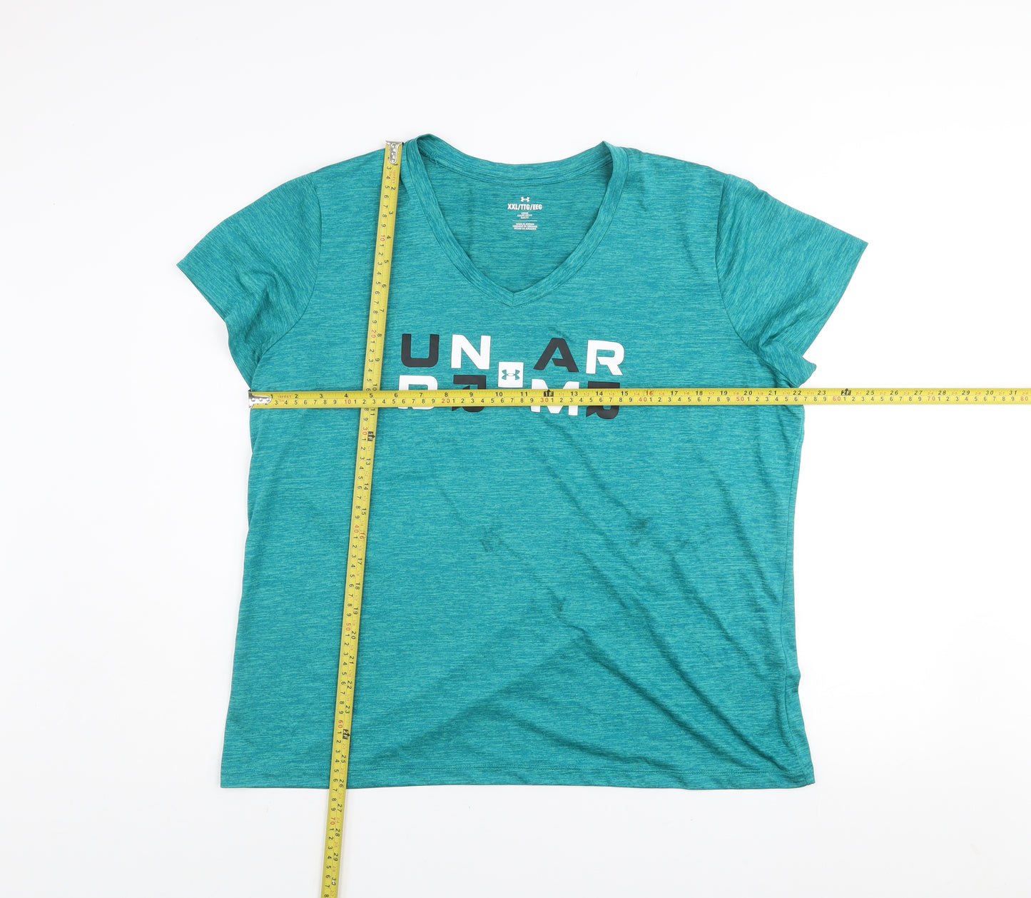 Under Armour Men Blue 2XL V-Neck Moisture-Wicking Active T-Shirt