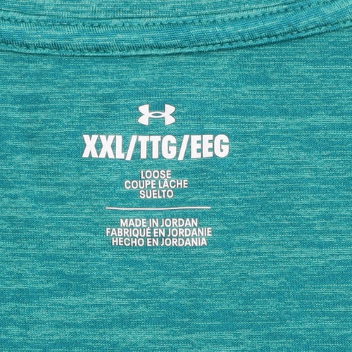 Under Armour Men Blue 2XL V-Neck Moisture-Wicking Active T-Shirt