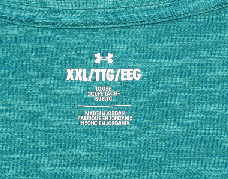 Under Armour Men Blue 2XL V-Neck Moisture-Wicking Active T-Shirt