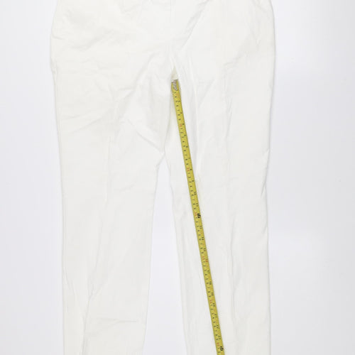 Dunnes Women White Chino Trousers Size 14 Cotton Stretch