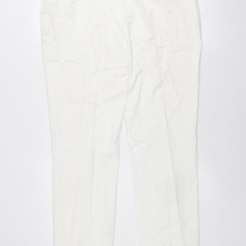 Dunnes Women White Chino Trousers Size 14 Cotton Stretch