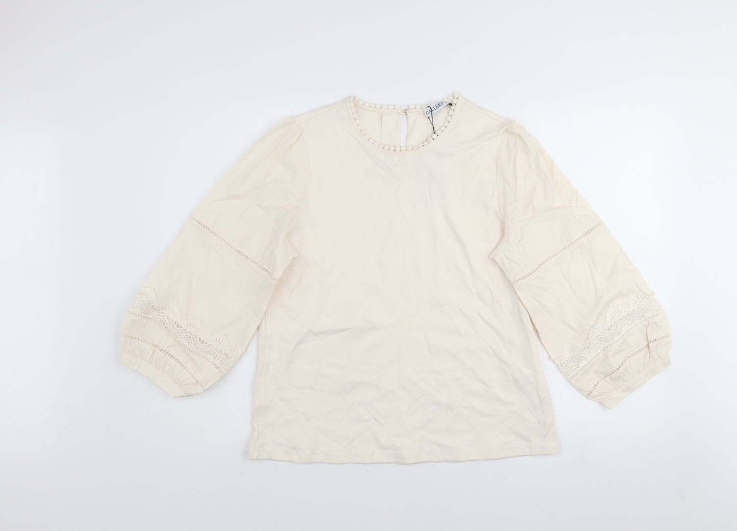 Gallery Women’s Ivory 3/4 Sleeve Tunic Blouse Medium