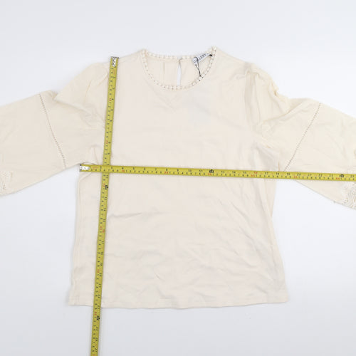 Gallery Women’s Ivory 3/4 Sleeve Tunic Blouse Medium