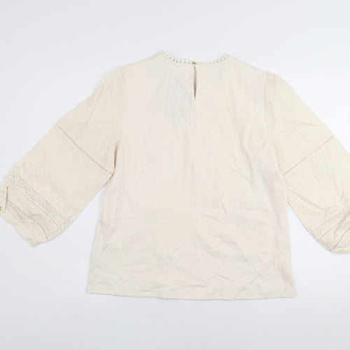 Gallery Women’s Ivory 3/4 Sleeve Tunic Blouse Medium