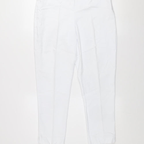 Savida Women’s White Slim Fit Stretch Trousers Size 14