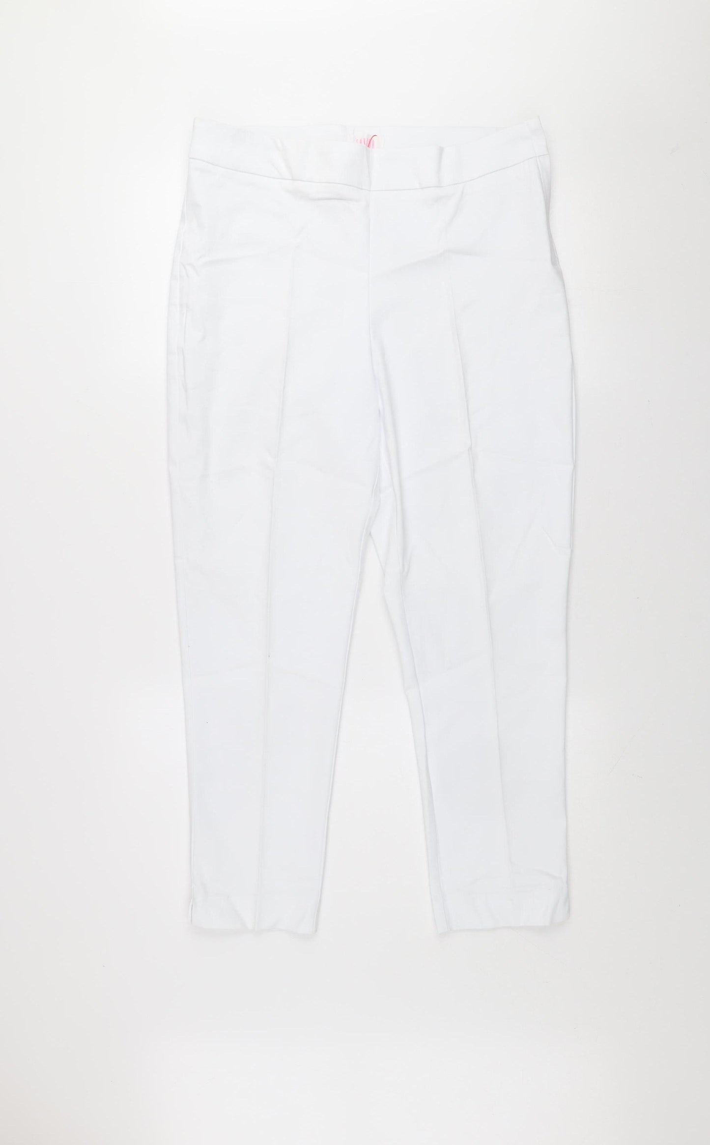 Savida Women’s White Slim Fit Stretch Trousers Size 14