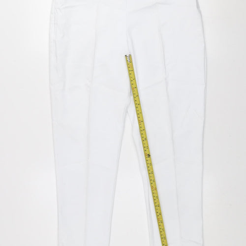 Savida Women’s White Slim Fit Stretch Trousers Size 14