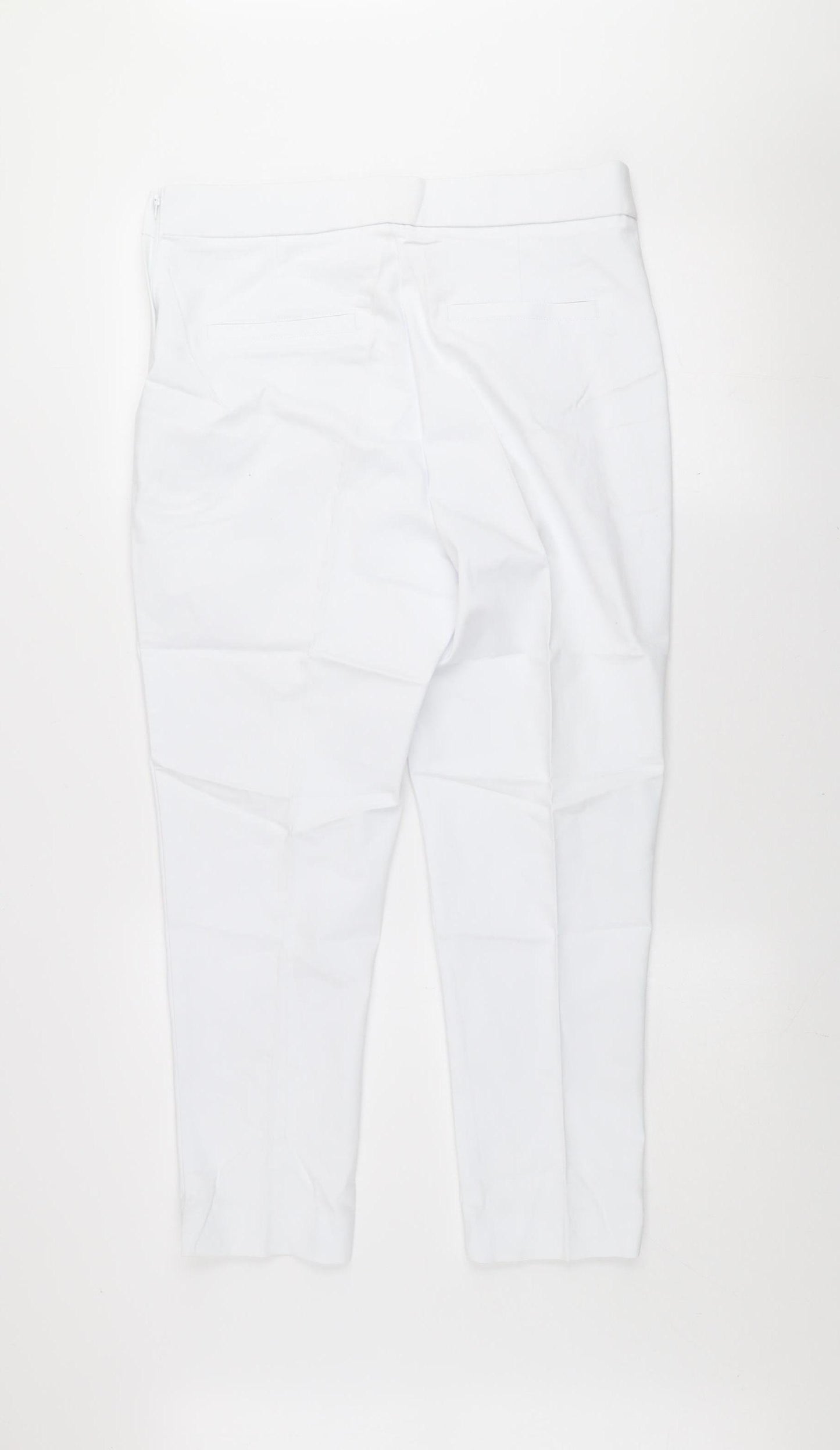 Savida Women’s White Slim Fit Stretch Trousers Size 14
