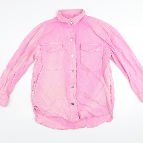 Next Women Pink Cotton Relaxed Basic Jacket Size 14