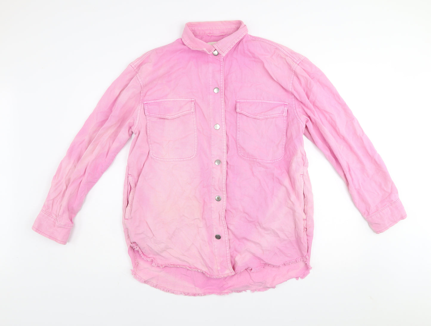 Next Women Pink Cotton Relaxed Basic Jacket Size 14