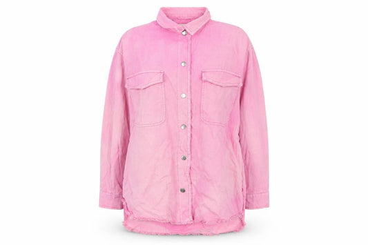 Front view of Next Women Pink Cotton Relaxed Basic Jacket, size 14