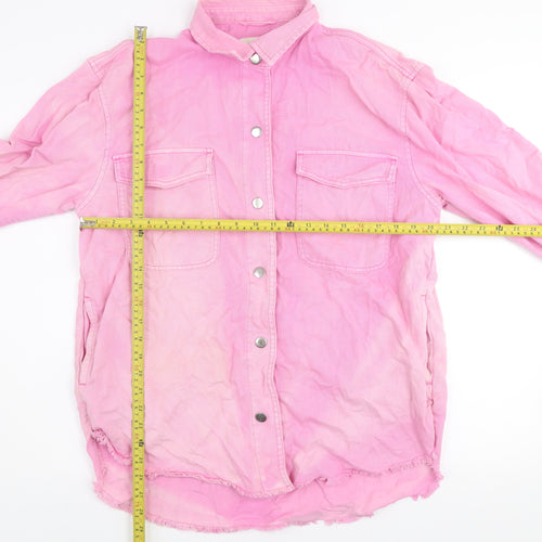 Next Women Pink Cotton Relaxed Basic Jacket Size 14