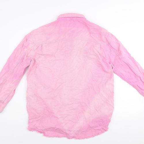 Next Women Pink Cotton Relaxed Basic Jacket Size 14