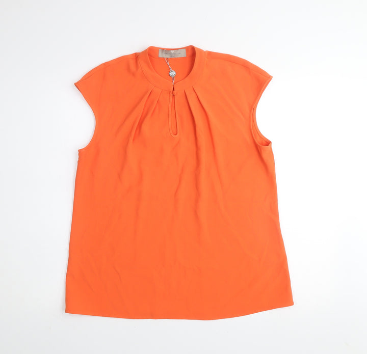 Paul Costelloe Living Studio Womens Orange Size 12 Sleeveless Blouse