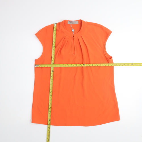 Paul Costelloe Living Studio Womens Orange Size 12 Sleeveless Blouse