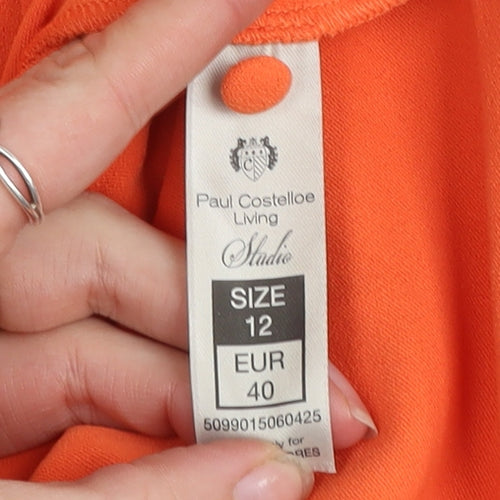 Paul Costelloe Living Studio Womens Orange Size 12 Sleeveless Blouse