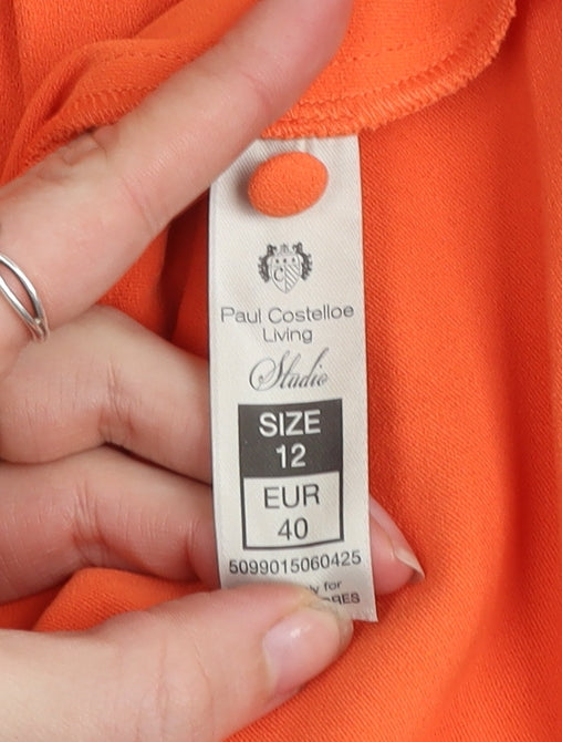 Paul Costelloe Living Studio Womens Orange Size 12 Sleeveless Blouse