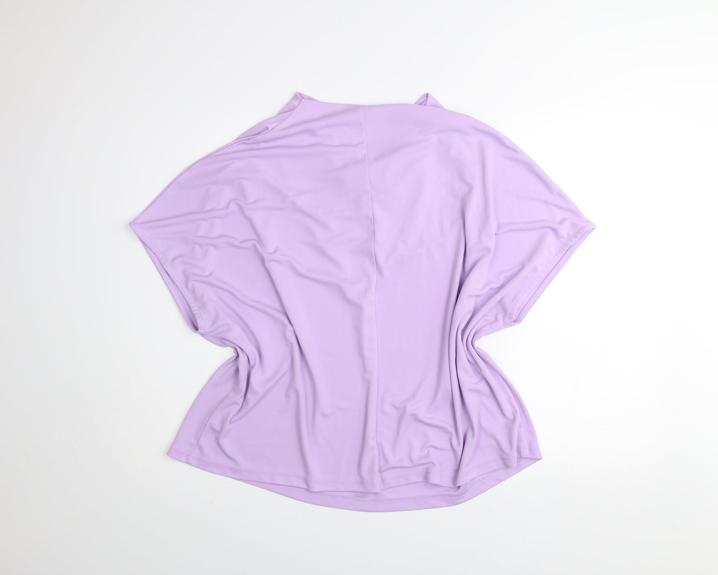 Gallery Women Lilac Cowl Neck Relaxed Fit Short Sleeve Blouse XL