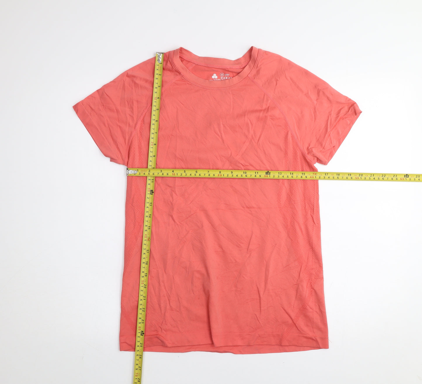 Dunnes Stores Womens Pink Polyamide Short Sleeve Active T-Shirt Size 14