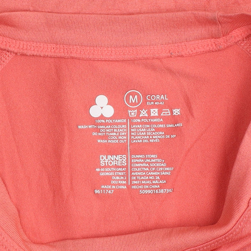 Dunnes Stores Womens Pink Polyamide Short Sleeve Active T-Shirt Size 14