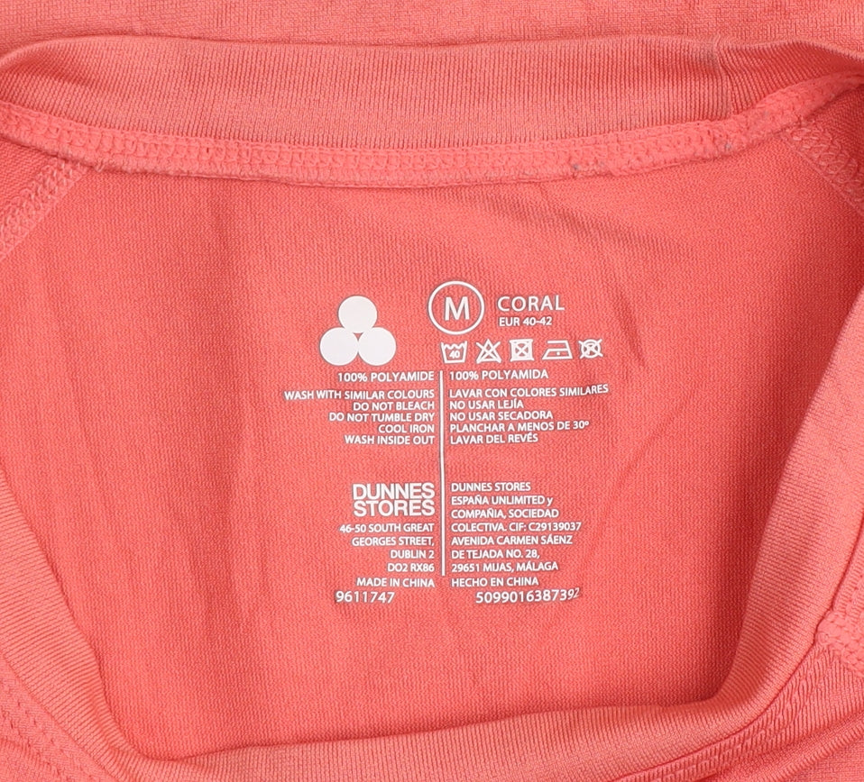 Dunnes Stores Womens Pink Polyamide Short Sleeve Active T-Shirt Size 14