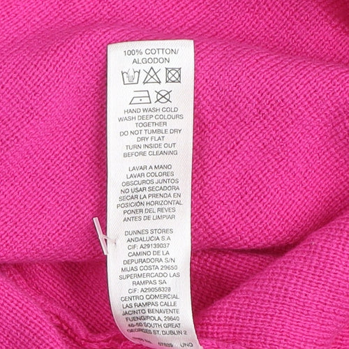 Savida Women's Pink Jewel Neck 3/4 Sleeve Cotton Cardigan Size S