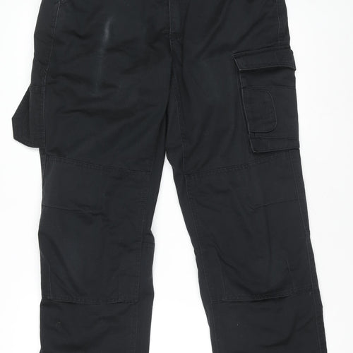 Parkside Men's Black Straight Cargo Work Jeans Size 32 Regular Fit