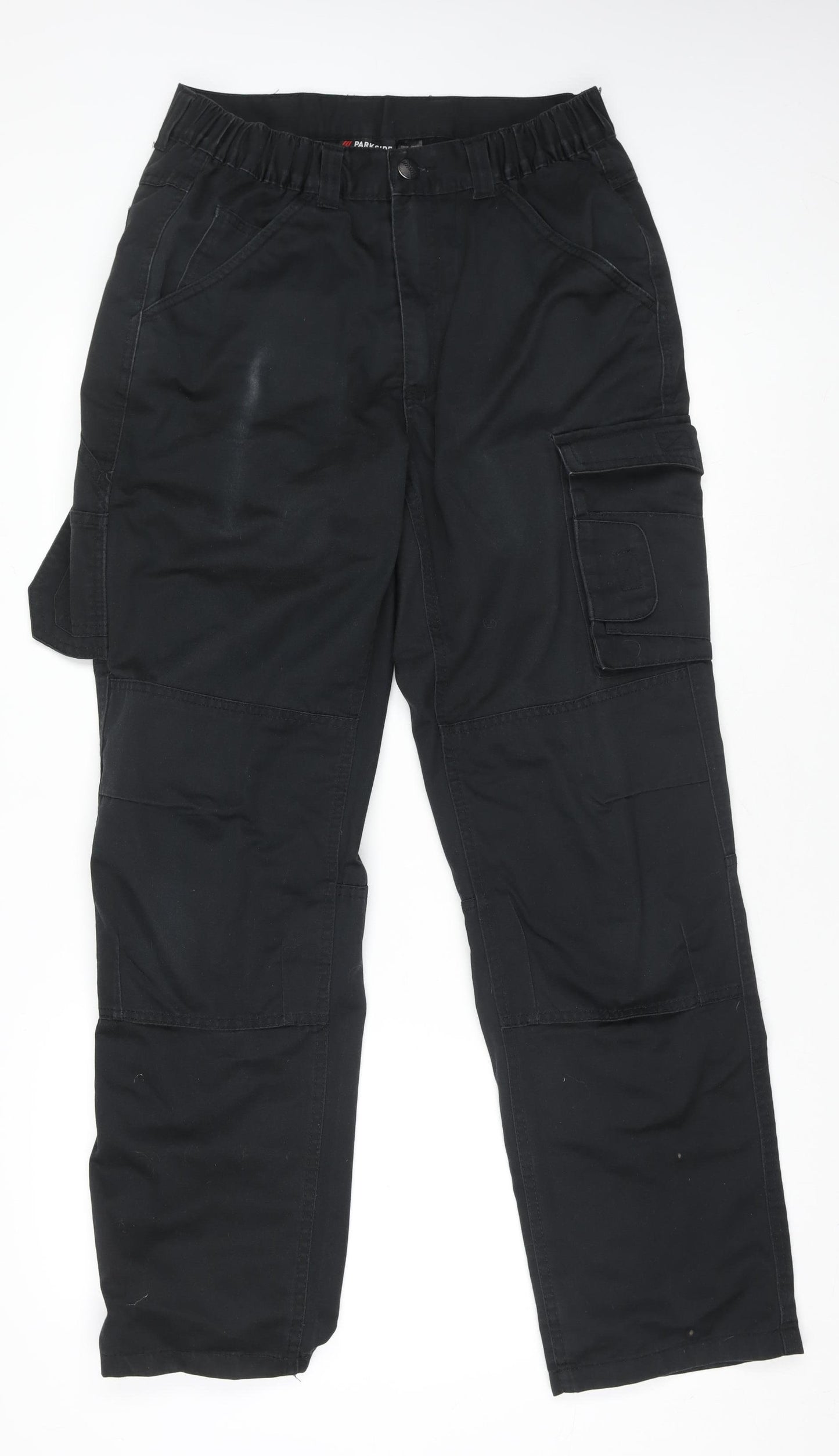 Parkside Men's Black Straight Cargo Work Jeans Size 32 Regular Fit