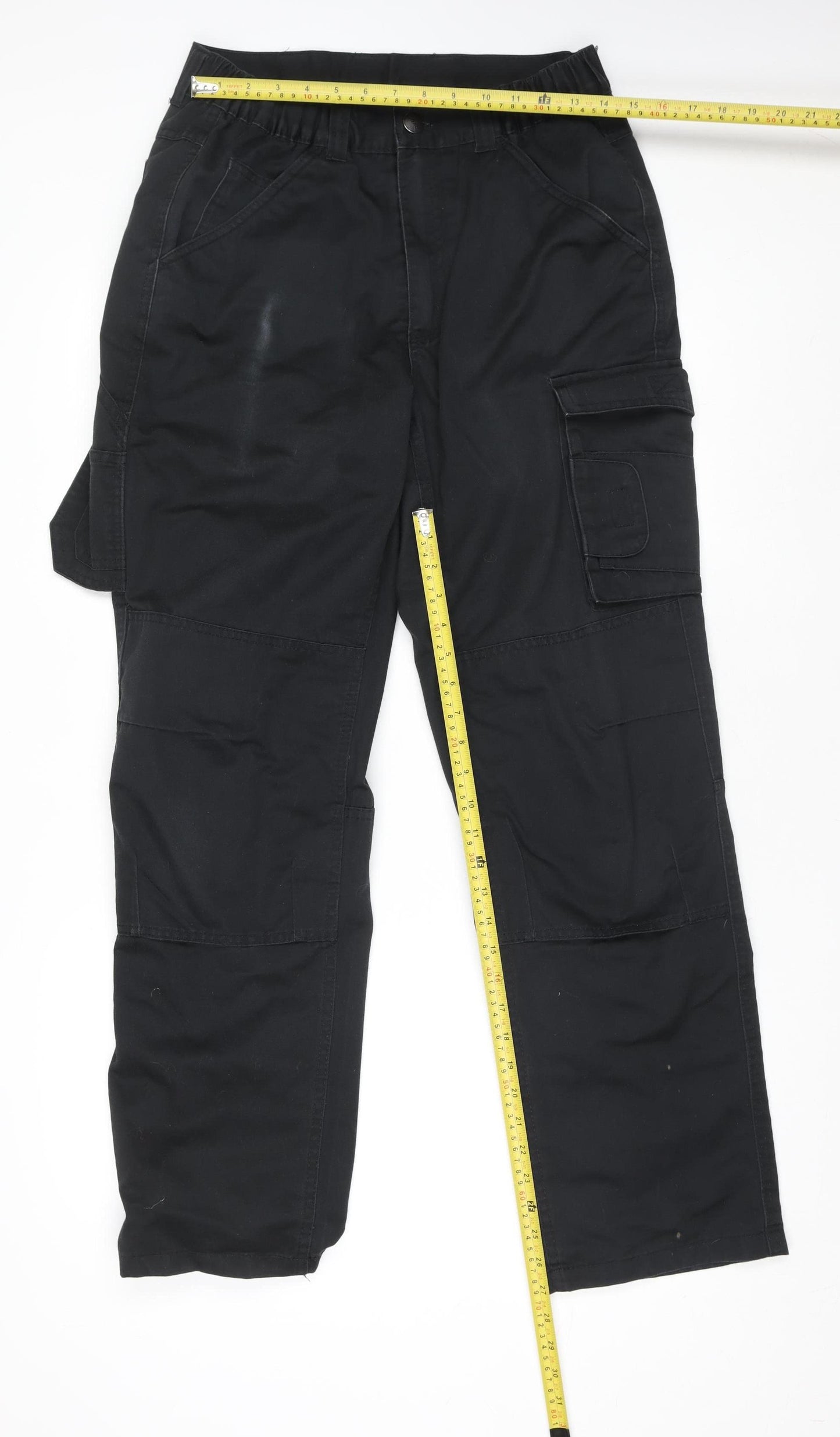 Parkside Men's Black Straight Cargo Work Jeans Size 32 Regular Fit