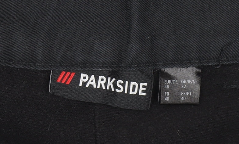 Parkside Men's Black Straight Cargo Work Jeans Size 32 Regular Fit