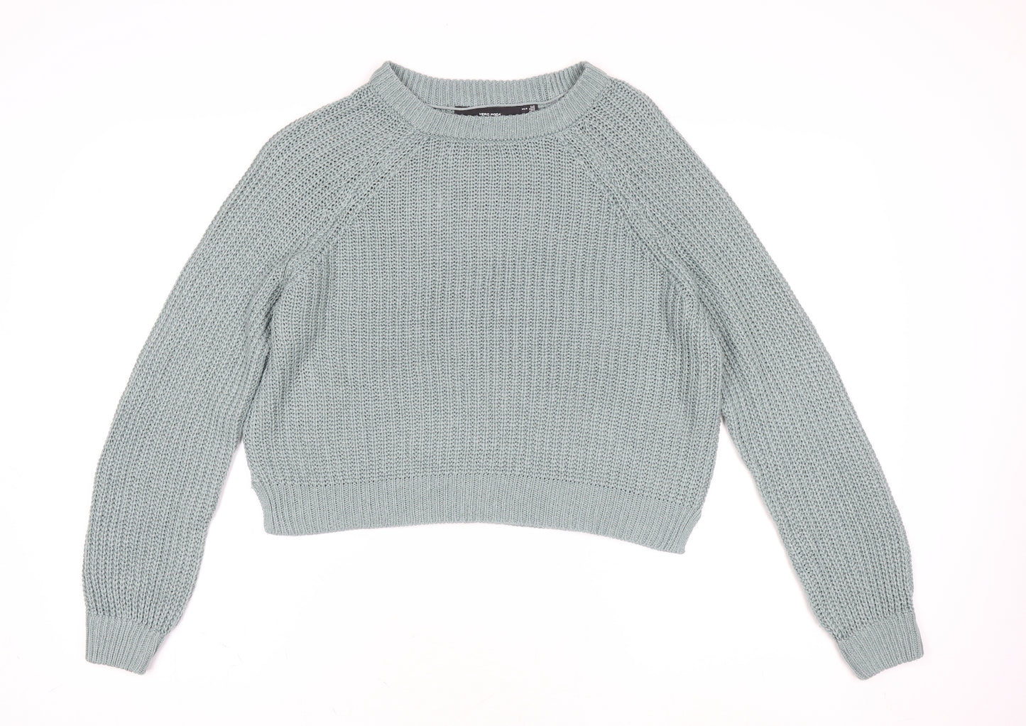 Vero Moda Women’s Green Chunky Knit Crew Neck Jumper Size S