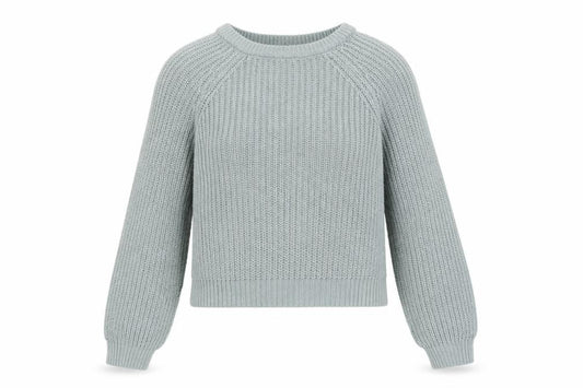 Front view of Vero Moda Women’s Green Chunky Knit Crew Neck Jumper, size S