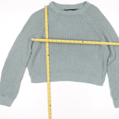 Vero Moda Women’s Green Chunky Knit Crew Neck Jumper Size S