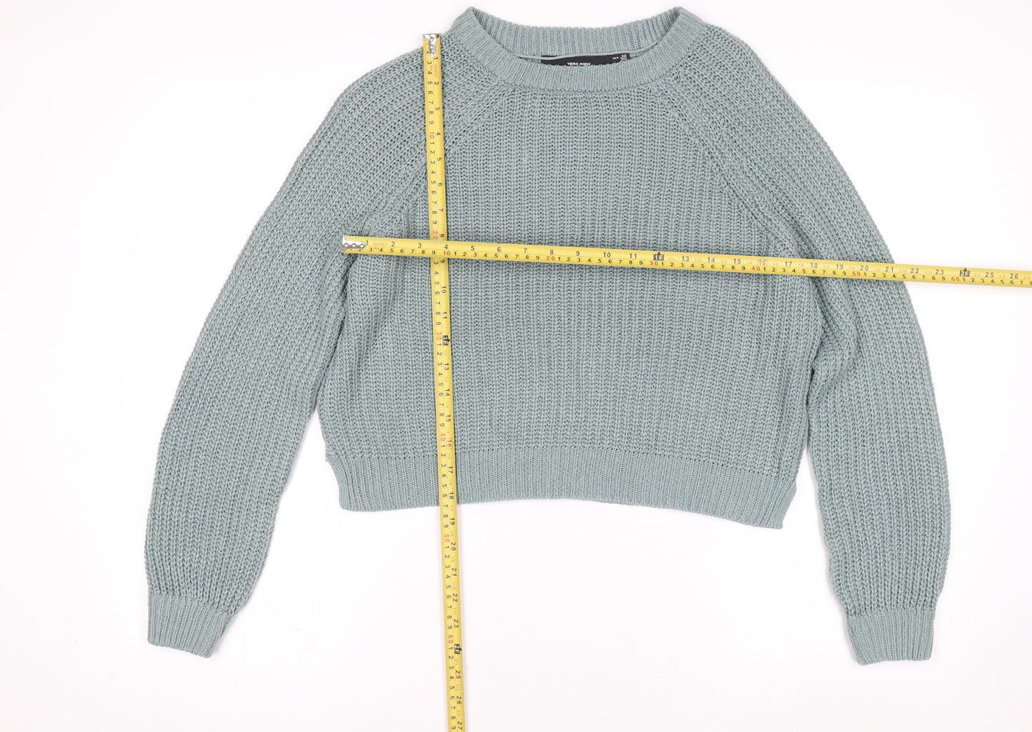 Vero Moda Women’s Green Chunky Knit Crew Neck Jumper Size S