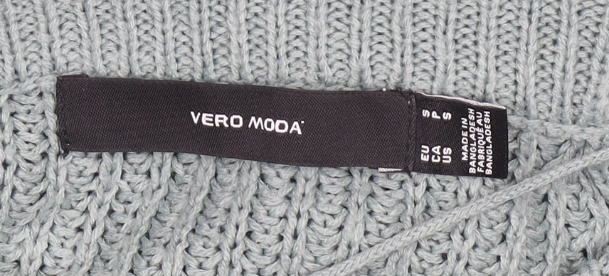 Vero Moda Women’s Green Chunky Knit Crew Neck Jumper Size S