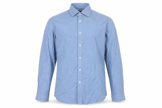 Remus Uomo Men's Blue 16 Slim Fit Long Sleeve Dress Shirt