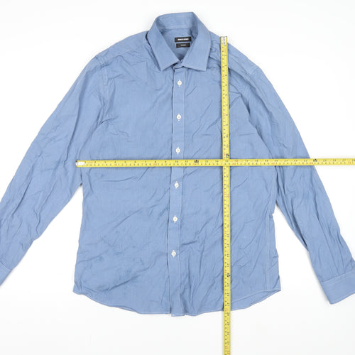 Remus Uomo Men's Blue 16 Slim Fit Long Sleeve Dress Shirt